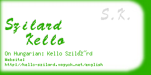 szilard kello business card